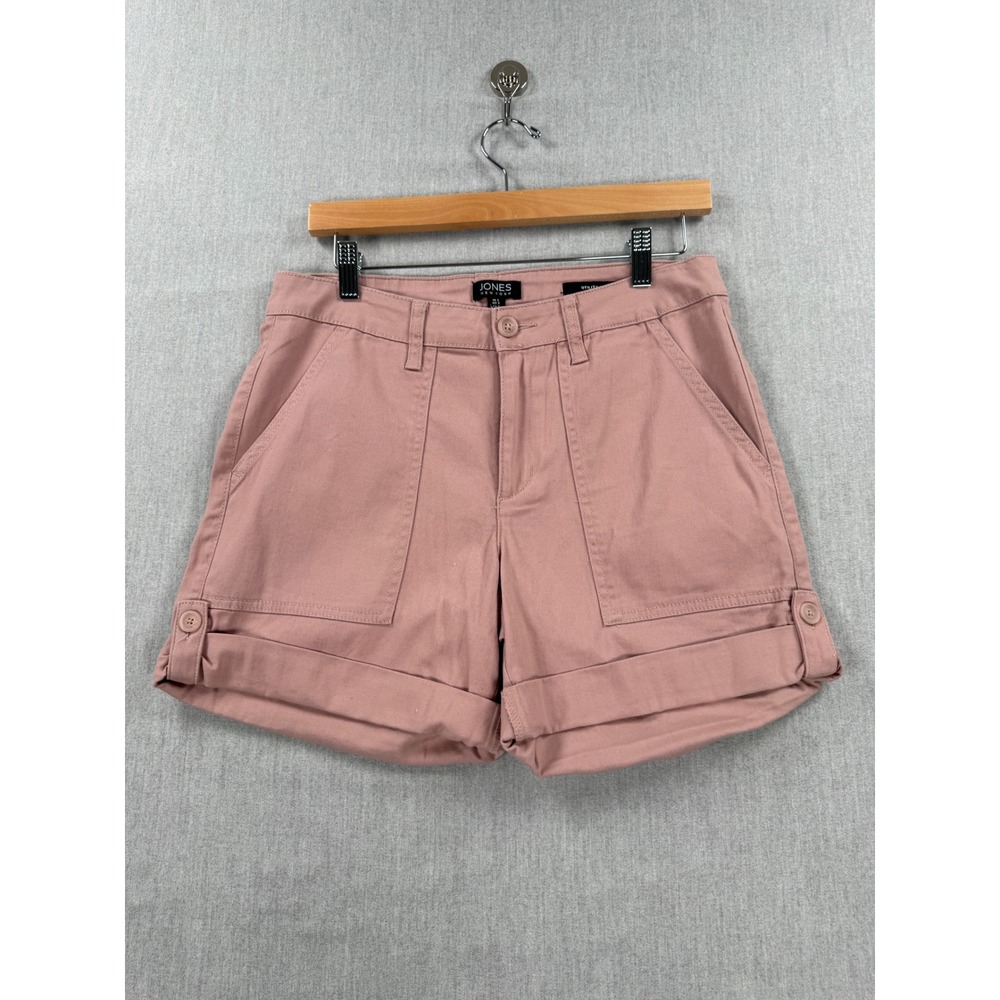 Jones New York Utility Shorts Womens 6 Pink Stretch Cotton Cuffed Cargo 0119